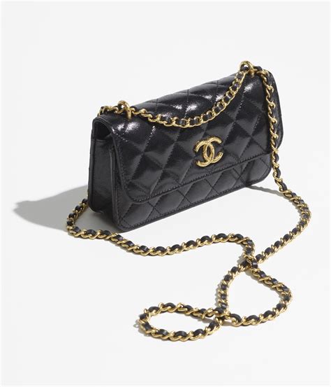 chanel top handle phone holder|flap phone holder with chain.